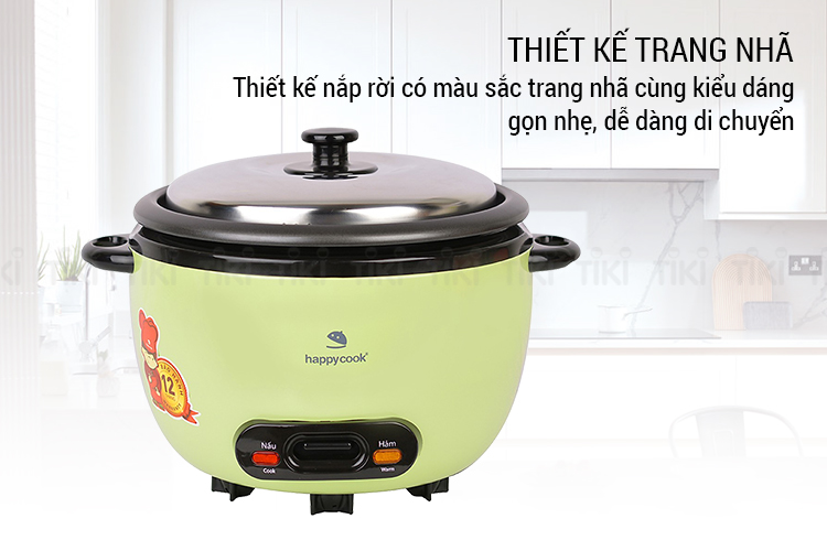 Nồi Cơm Điện Nắp Rời Cơ Happy Cook HCD-061A (0.6L) - Hàng chính hãng