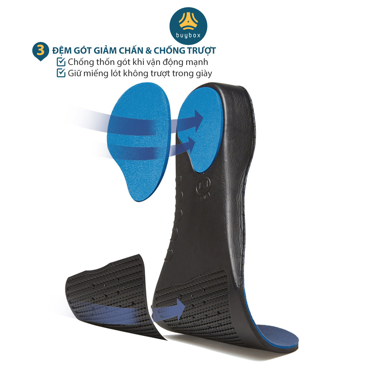 Lót giày nam nữ êm chân bằng EVA cấu trúc vòm nâng đỡ lòng bàn chân, chống thốn và bảo vệ gót chân - buybox - BBPK177 dành cho người có bàn chân bẹt