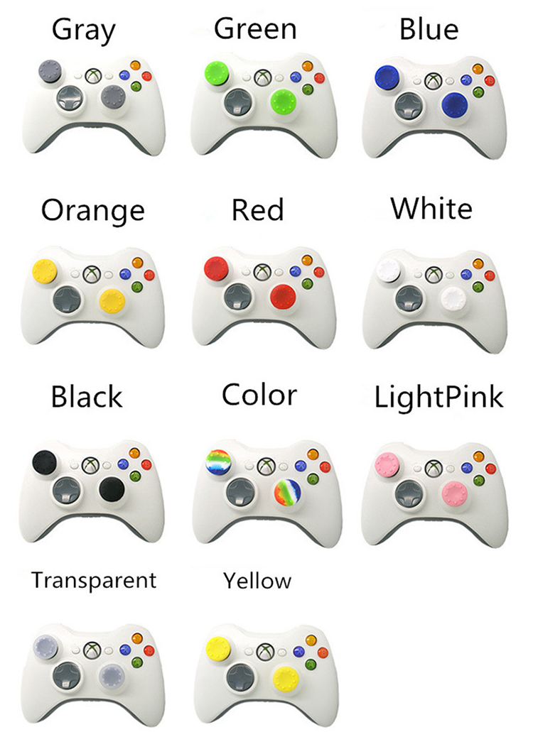 10Pcs Joystick Cap Case Grips Analog For PS4 360 Replacement Thumb Stick Cover red