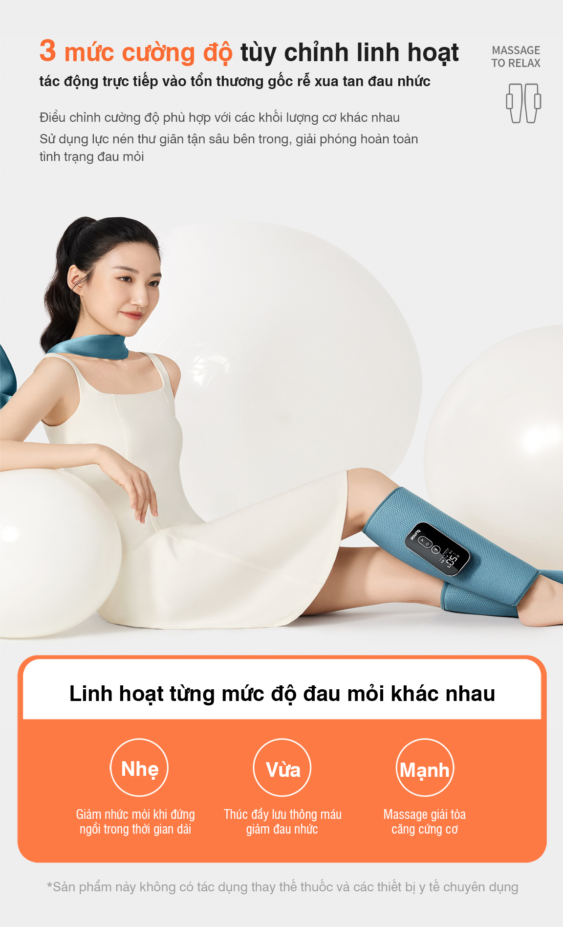 Máy Massage Chân BUMAS M5 - Chườm Nóng Massage Bắp Chân Bằng Khí Nén - Bấm Huyệt Mô Phỏng Bàn Tay Con Người - Hàng Chính Hãng