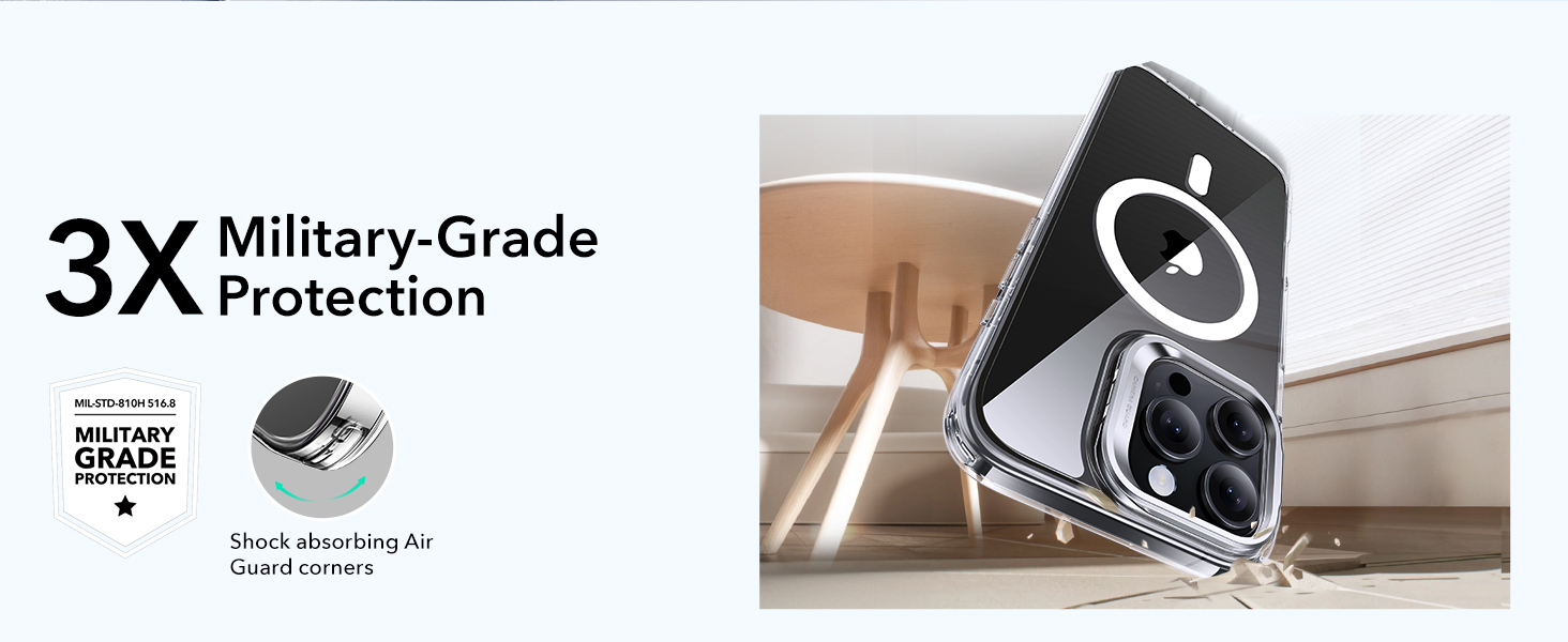 Ốp Lưng cho iPhone 16 Pro / iPhone 16 Pro Max ESR Classic Hybrid Case with Stash Stand HaloLock - Hàng Chính Hãng