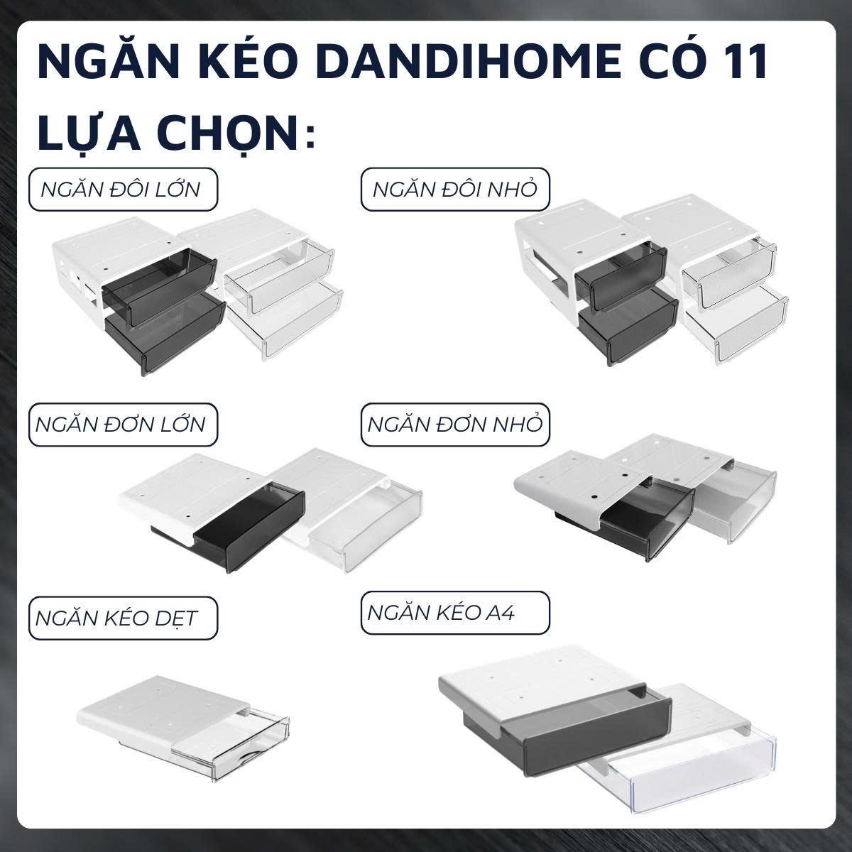 Ngăn kéo đa năng DandiHome dán dưới mặt bàn làm việc và tủ bếp