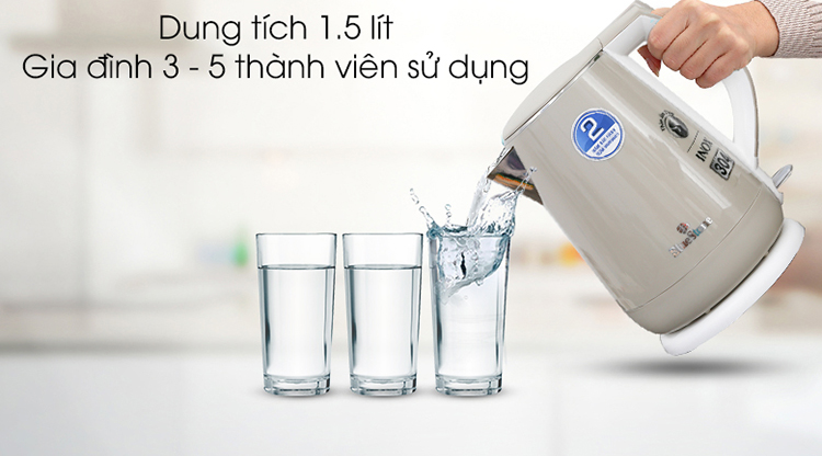 Ấm Đun Siêu Tốc 2 Lớp Bluestone KTB-3351 - 1.5L (Màu Ngẫu Nhiên) - Hàng chính hãng Ấm Đun Siêu Tốc 2 Lớp Bluestone KTB-3351 - 1.5L (Màu Ngẫu Nhiên) - Hàng chính hãng
