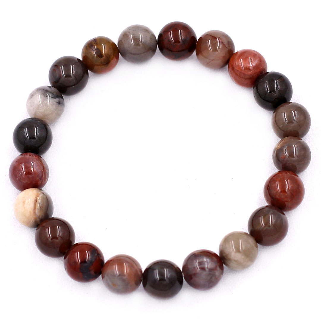 Vòng tay chuỗi hạt gỗ hóa thạch 8 ly 21 hạt - hợp tất cả các mệnh