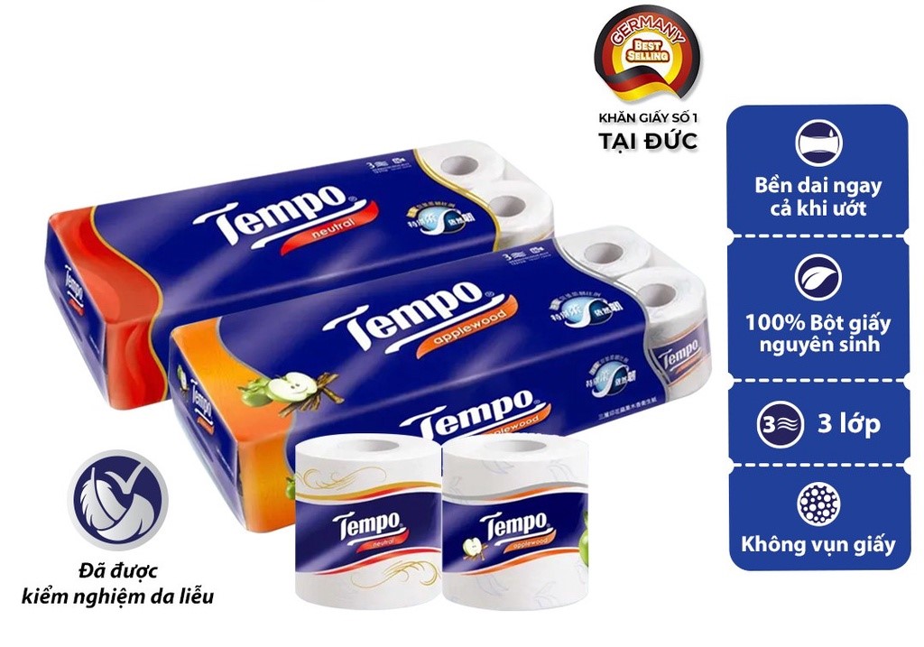 Tempo - Giấy Vệ Sinh Không Mùi (Lốc 10 cuộn)