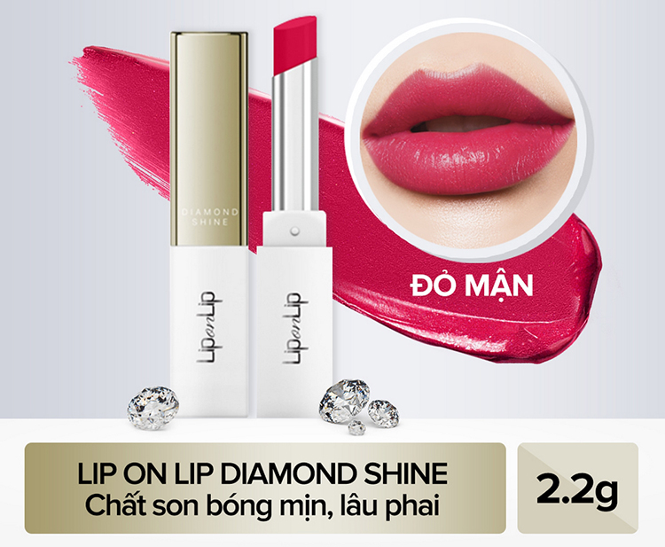 Son Nhũ Trang Điểm Dưỡng Tối Ưu Lip On Lip Diamond Shine 2.2g