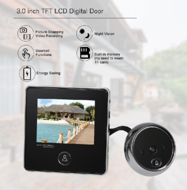 3.0 inch TFT LCD Digital Door Eye Peephole Viewer 120° Wide Viewing Angle Door Eye Doorbell Camera IR Night Vision Photo Taking Su 3.0 inch TFT LCD Digital Door Eye Peephole Viewer 120° Wide Viewing Angle Door Eye Doorbell Camera IR Night Vision Photo Taking Su