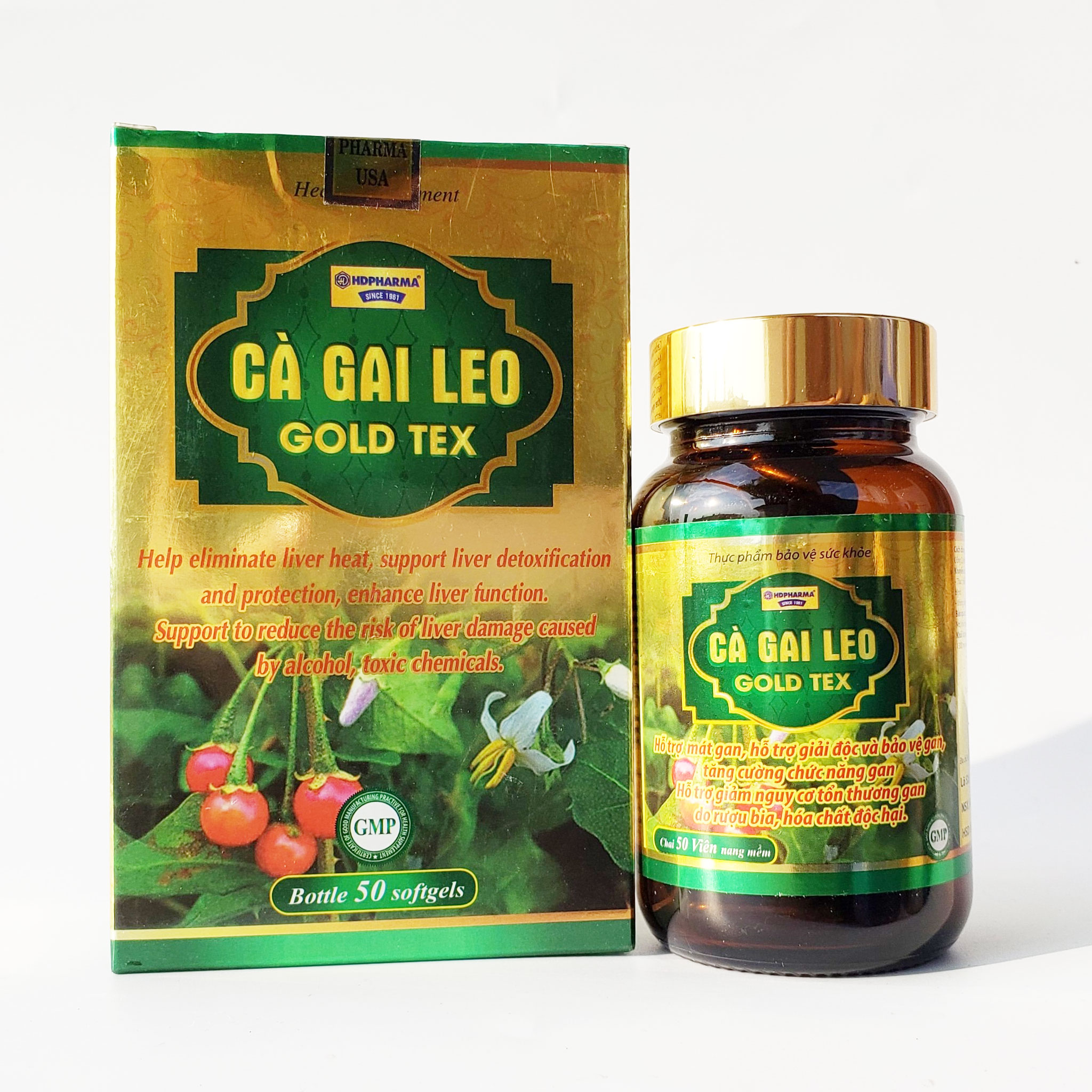 Cà Gai Leo Gold Tex giúp giải độc tăng cường chức năng gan Chai 50 viên 2