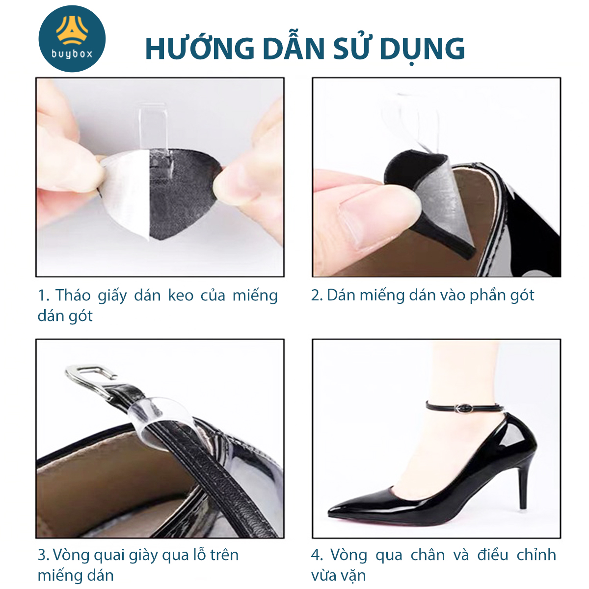 Quai giày vòng cổ chân chống tuột gót và trang trí giày buybox BBPK52