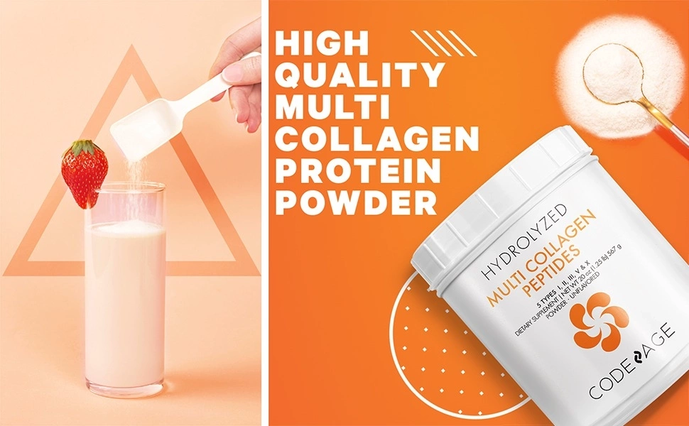 Bột Uống Bổ Sung Collagen Codeage Giúp Trẻ Hóa Da Toàn Diện Codeage Multi Collagen Peptides Powder 567g
