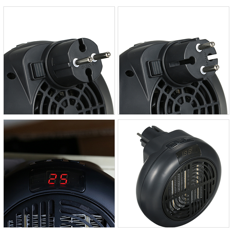 Portable Electric Heater for Household Heaters Heating Element Black EU Plug