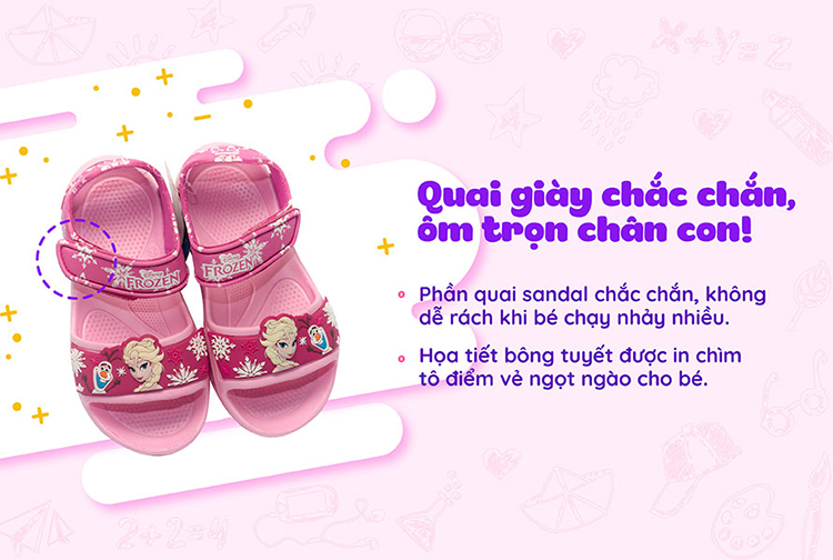 Sandal Nữ Nữ Hoàng Băng Giá Disney FROZEN FZ 107 - Hồng Sandal Nữ Nữ Hoàng Băng Giá Disney FROZEN FZ 107 - Hồng