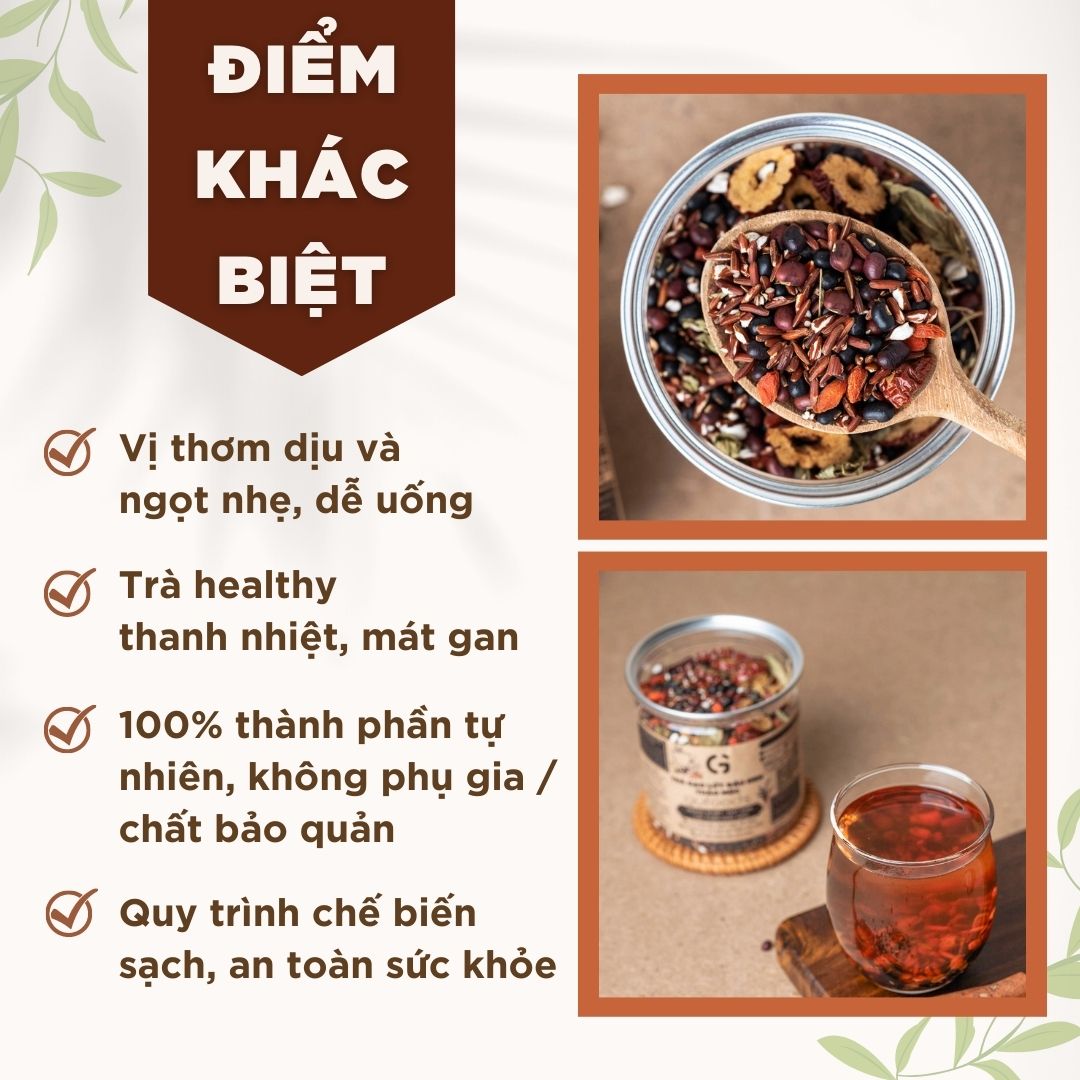 Trà gạo lứt đậu đen thanh nhiệt GUfoods - Tự nhiên, Healthy, Thanh lọc cơ thể, Mát gan, Cải thiện giấc ngủ, Đa dạng hương vị