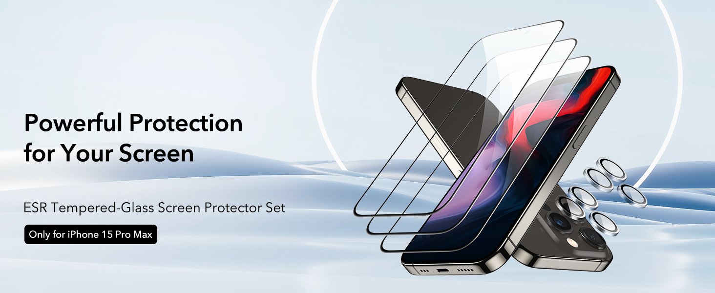 Kính Cường Lực không viền đen ESR Tempered-Glass Screen Protector cho iphone 16/ 16 plus/ 16 pro/ 16 promax, kèm khung dán_ Hàng chính hãng