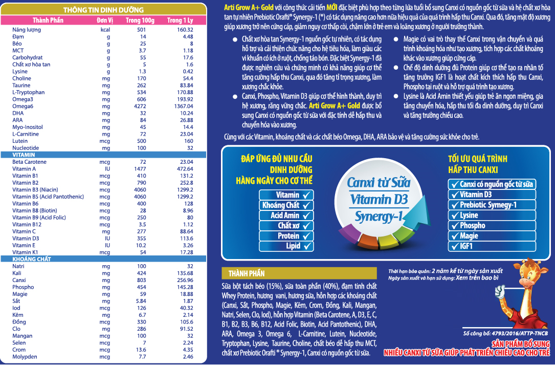 Arti Grow A+ Gold 1 - Phát Triển Toàn Diện Cho Trẻ Từ 0-12 Tháng | Tiki