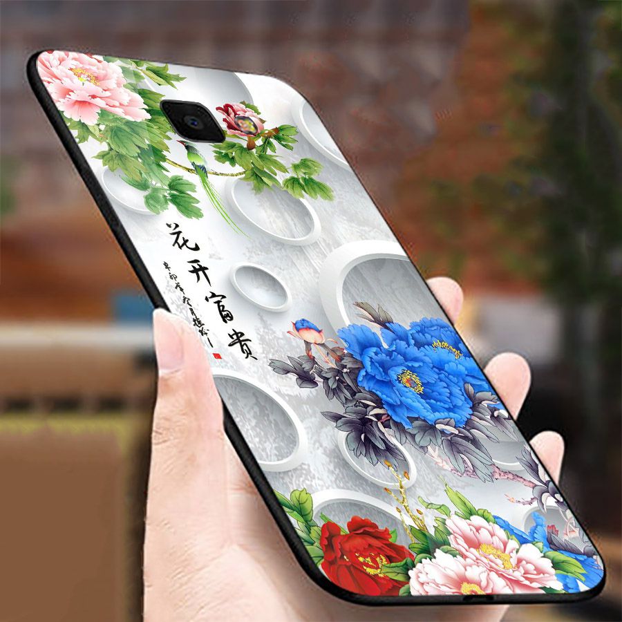 Ốp kính cường lực cho điện thoại Samsung Galaxy A50 - mẫu đơn MS MAUDON044