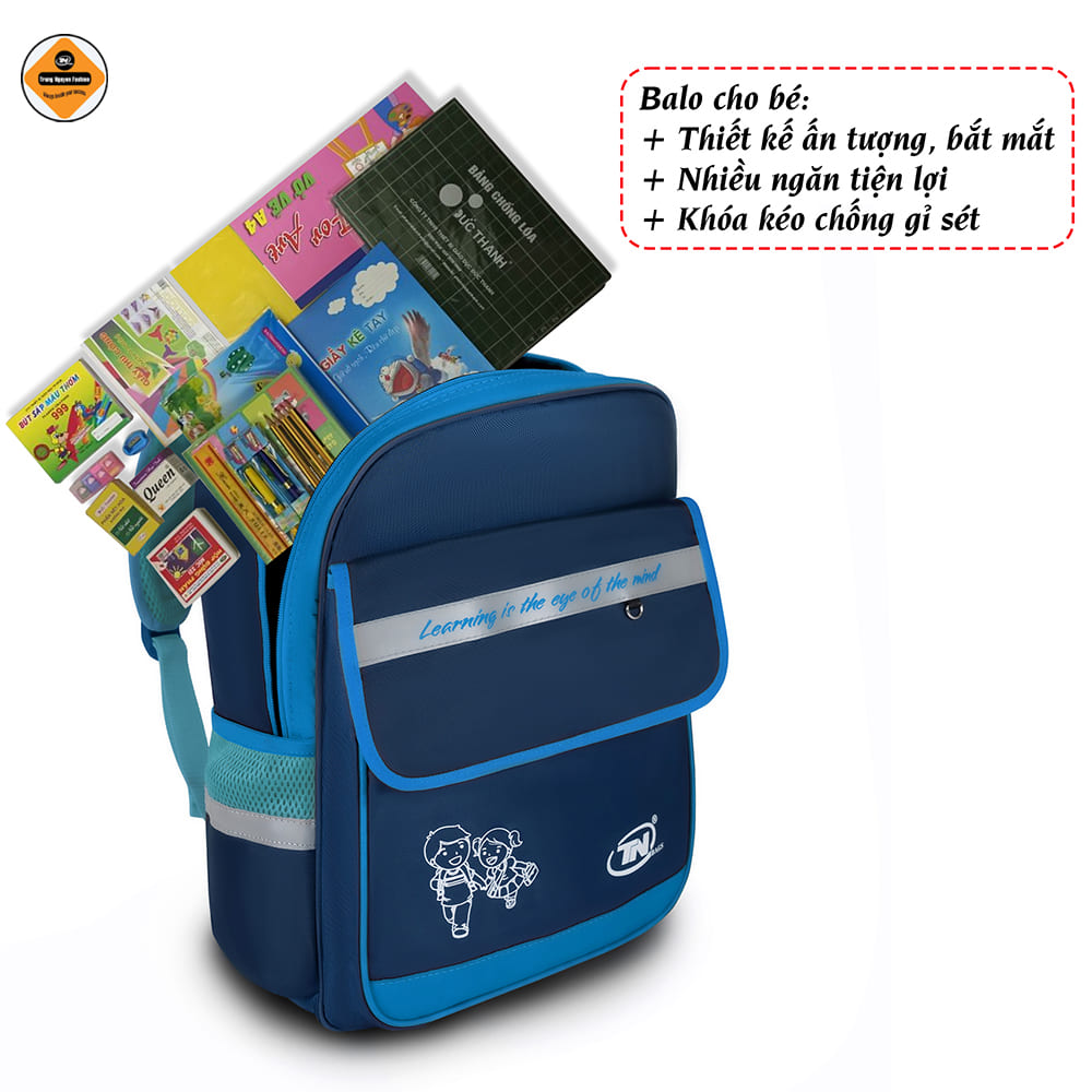 Balo học sinh tiểu học TN Bags – Balo đi học cấp 1 siêu nhẹ, trượt nước, nhiều ngăn cao cấp cho bé năng động TN.B3014