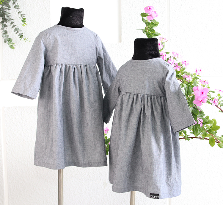 Đầm Bé Gái Tay Dài Buộc Nơ Phía Sau KIKAGND-0005