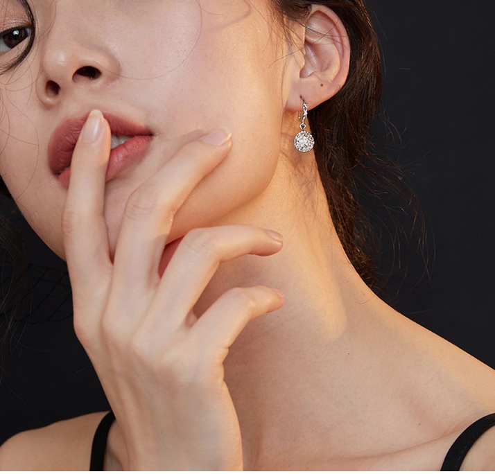 Bông tai nữ tòng teng siêu dễ thương đính đá zircon sang trọng, cườm giả ngọc 
