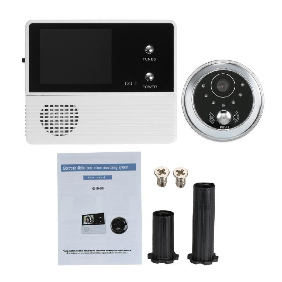 2.4" TFT LCD Screen Digital Peephole Viewer Camera Door Monitor Electronic Digital Door Monitoring for Home Security Doorbell