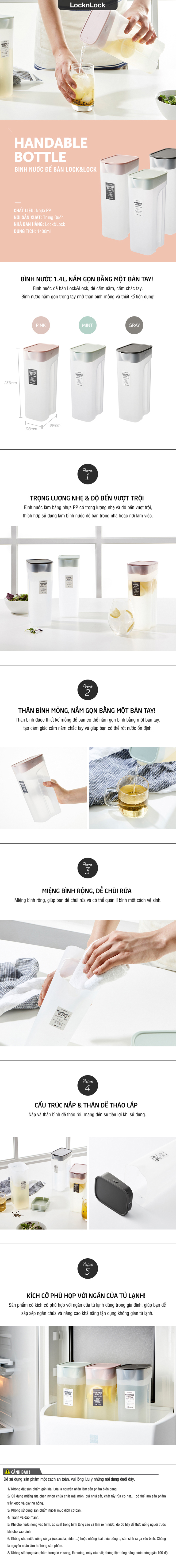 HAP817GRY-Bình nước Handle Bottle 1.4L-PP-VN-15