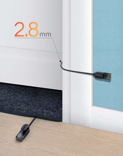 cáp mạng Utp LAN Ethernet toàn đồng Ugreen 122SM70656NW 10M 10Gbps 500MHz cat6a màu đen siêu mỏng OD2.8mm hàng chính hãng