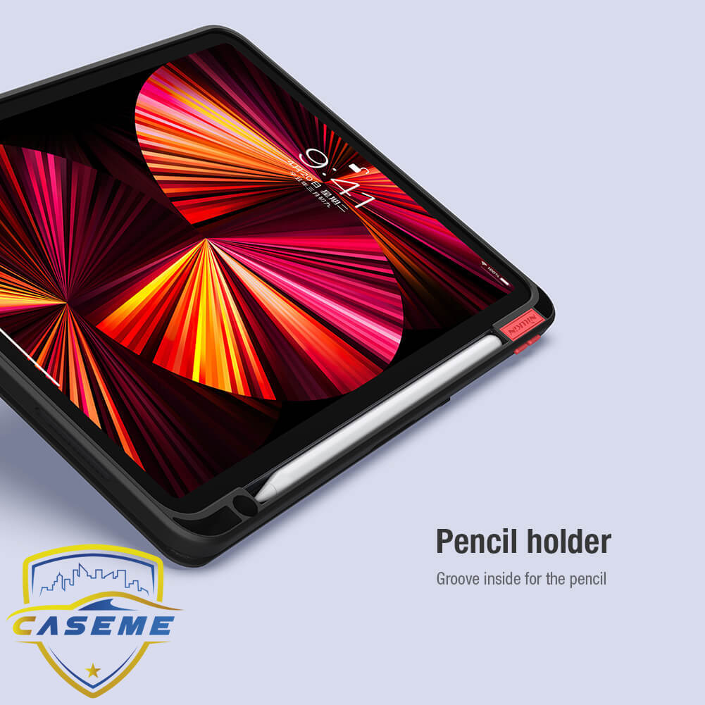 Bao da Nillkin Bevel Leather dành cho Apple iPad Pro 11 inch M1 2021 ( Có Khay Để Bút ) -  Hàng Chính Hãng