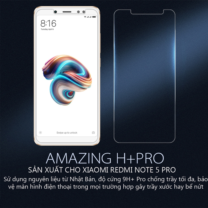 Kính cường lực Xiaomi Redmi Note 5 Nillkin Amazing H + PRO