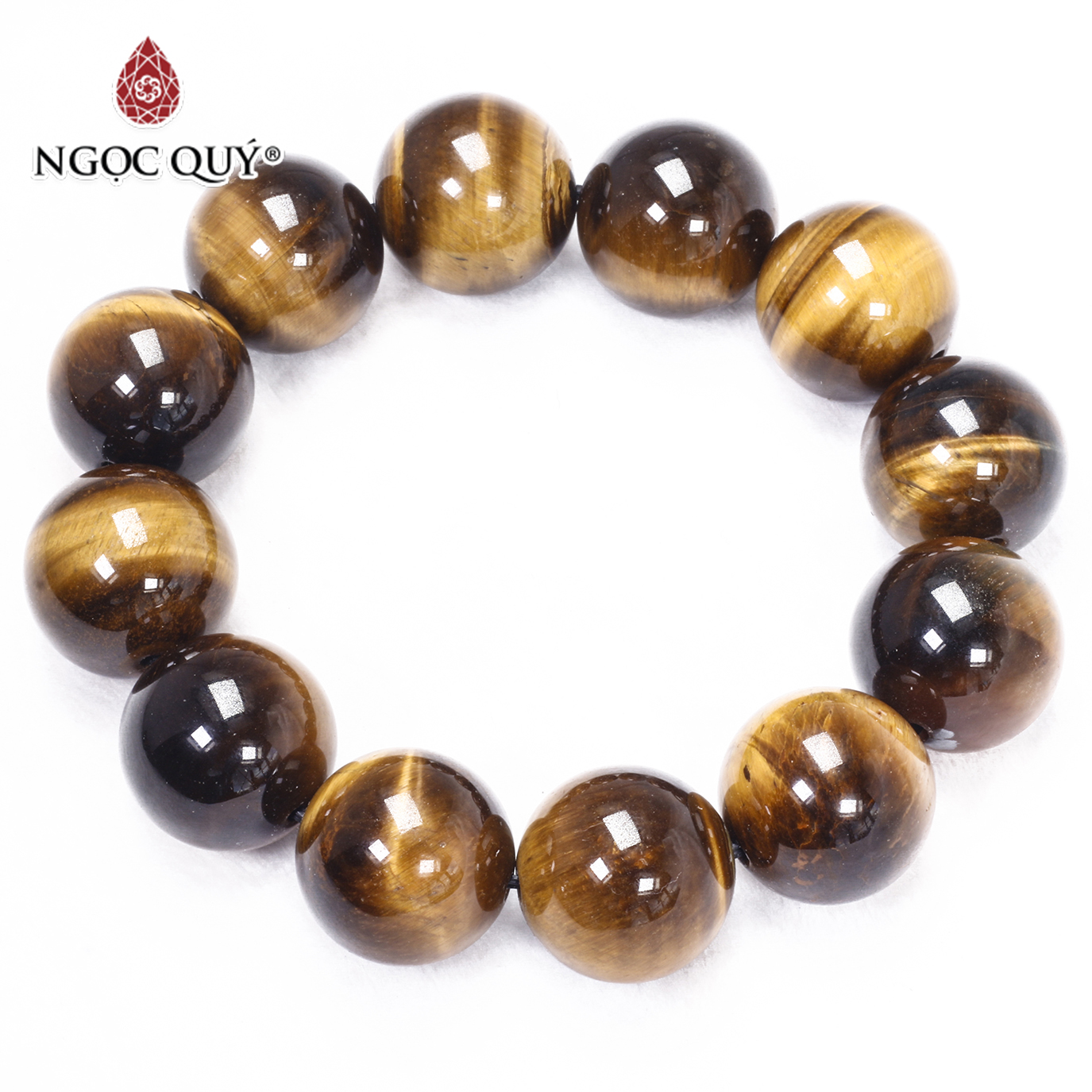 Vòng thạch anh mắt hổ vàng nâu mệnh thổ,kim - Ngọc Quý Gemstones