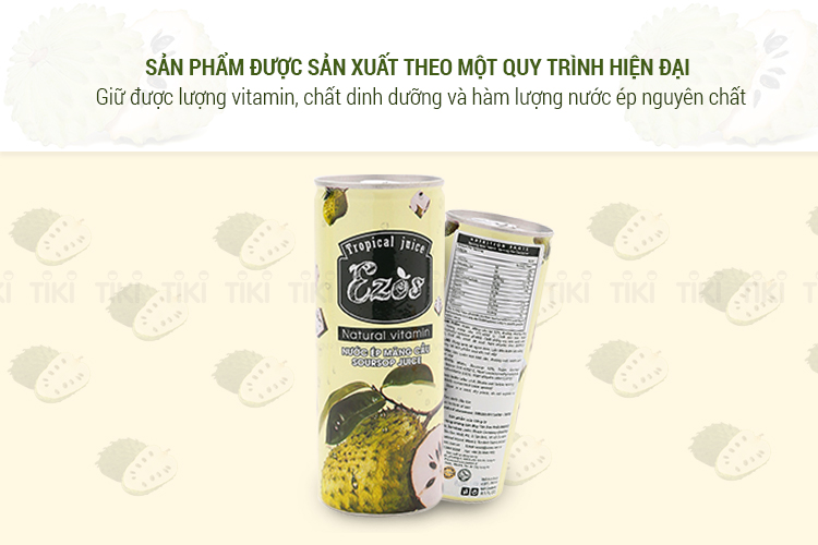 Thùng 30 Lon Nước Ép Mãng Cầu Ezos Sasco (240ml/Lon)