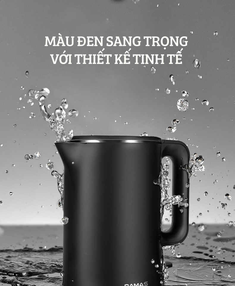 Ấm Siêu Tốc Inox 2 Lớp DAMAS DK-6018B (1.8L) - Hàng Chính Hãng