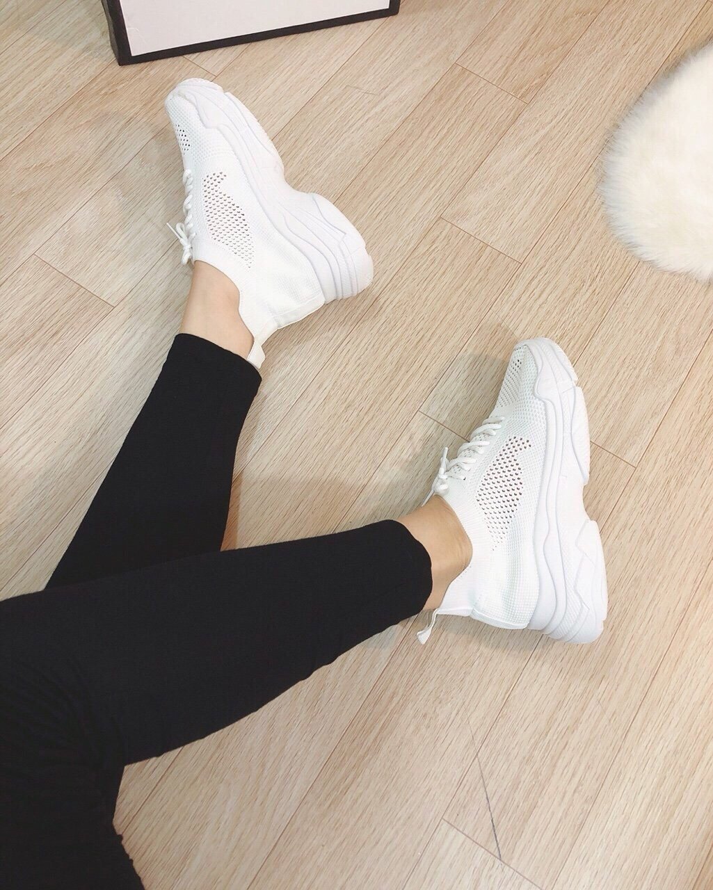 Giày Sneaker Nữ Độn Đế Đẹp Cổ Chun HAPU