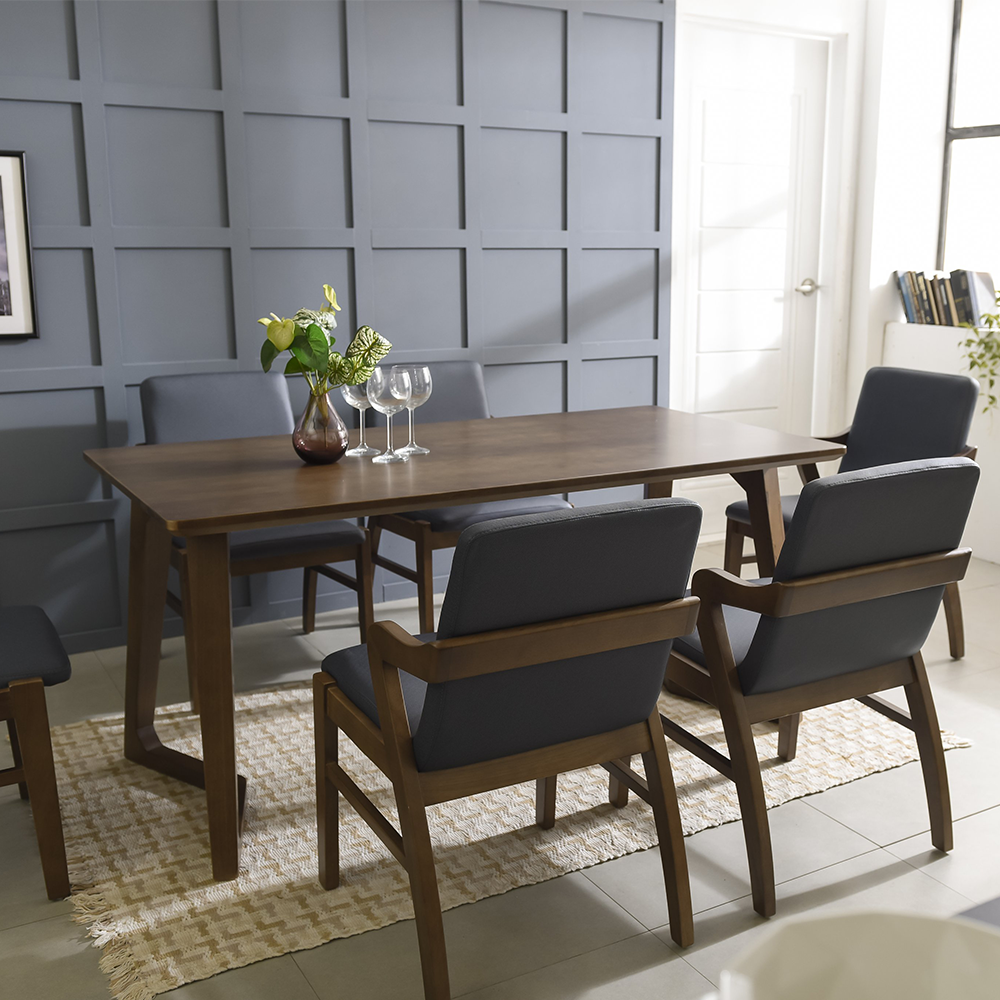 bộ bàn ghế ăn hàn quốc han s furniture lenus 6c-xanh navy 3
