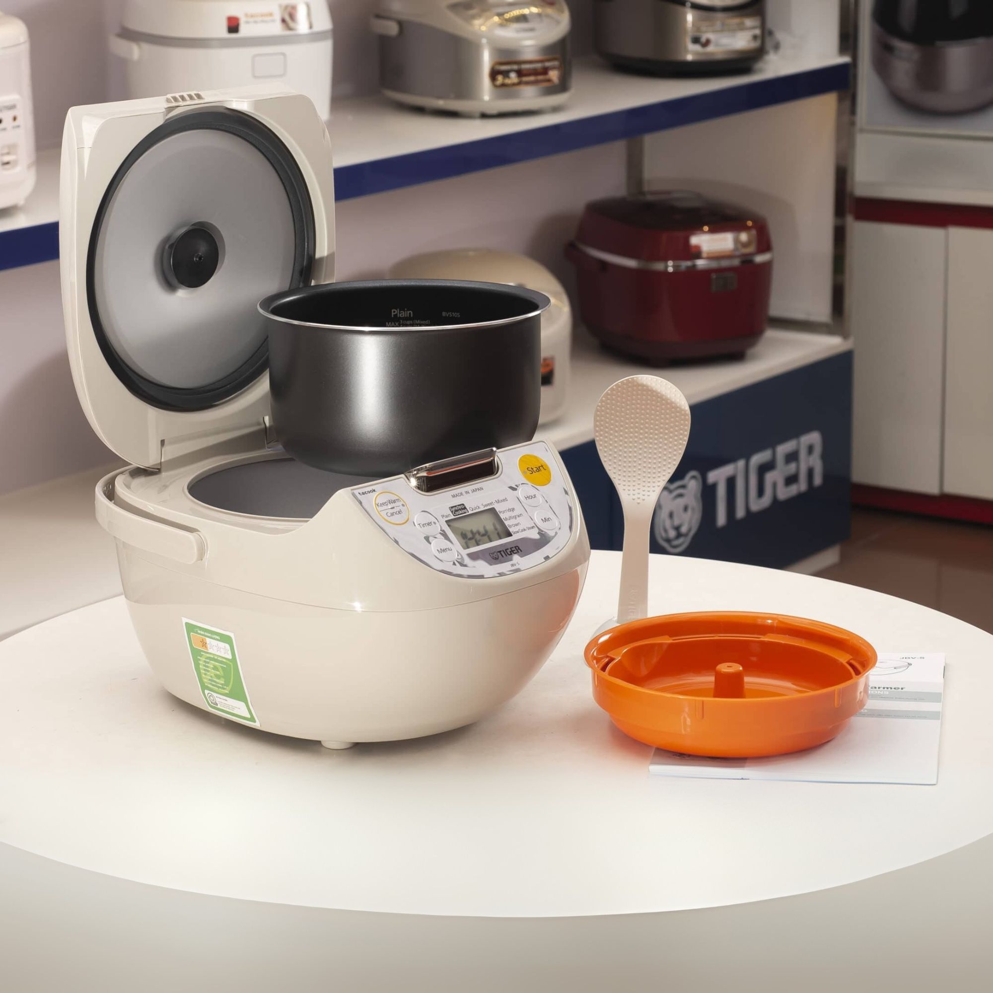 Nồi Cơm Điện Tử Tiger JBV-S10W - 1L - Hàng Chính Hãng