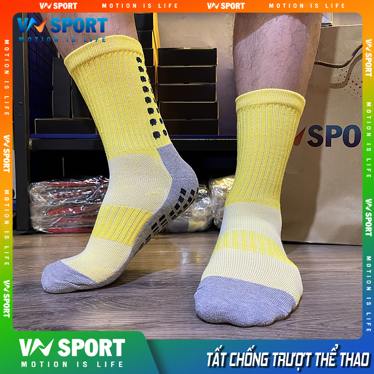 Tất Chống Trượt Thể Thao VNSPORT - TCT01, Vớ Thể Thao Có Silicone Chống Trượt Giày Khi Chạy Nhảy Vận Động Ở Cường Độ Cao