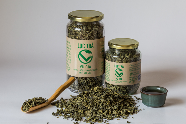Lục Trà (Trà Xanh) Nguyên Chất Bảo Lộc Vũ Gia (100gr/hũ) - Hỗ trợ tim mạch , giảm cẩn phòng ngừa ung thư chống lão hóa