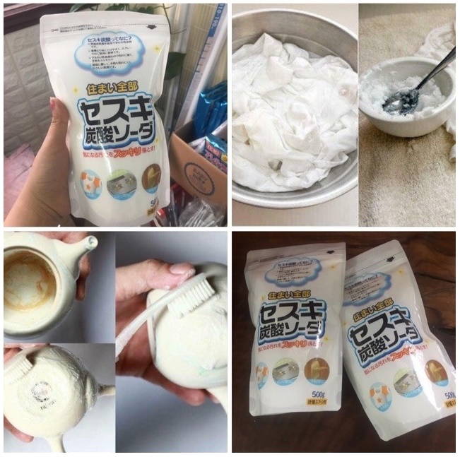 Combo 2 túi bột baking soda Sesuki 500g (tẩy trắng) Rocket nội địa Nhật Bản