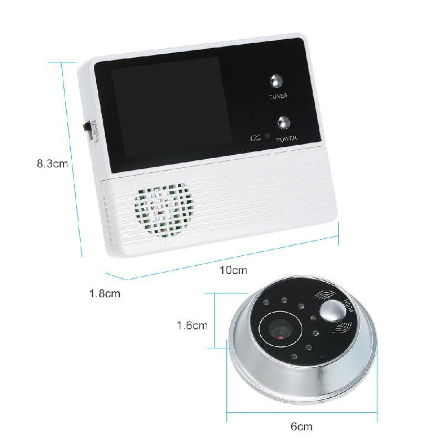2.4" TFT LCD Screen Digital Peephole Viewer Camera Door Monitor Electronic Digital Door Monitoring for Home Security Doorbell