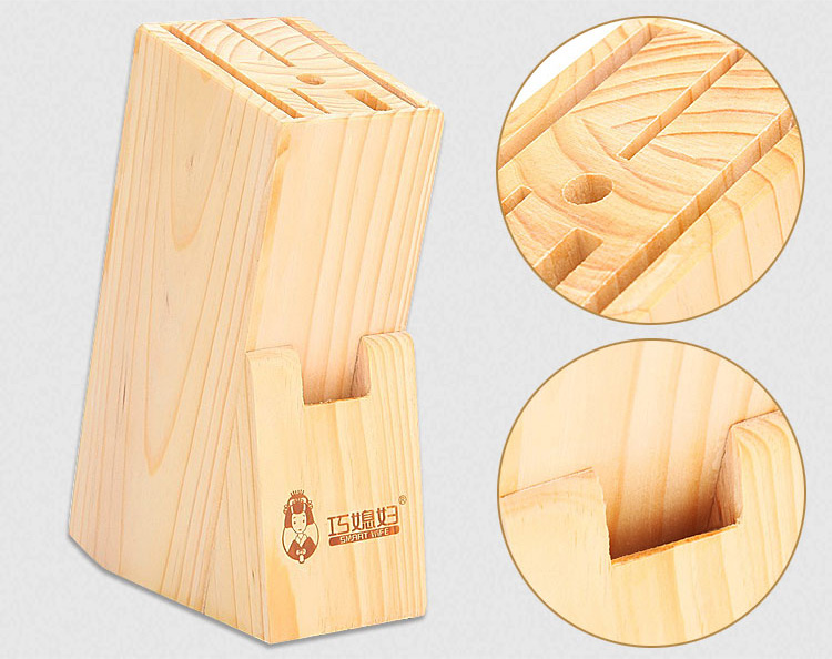 [Jingdong supermarket] clever daughter-in-law multi-purpose knife holder solid wood tool storage rack kitchen knife knife knife SMDZ-183