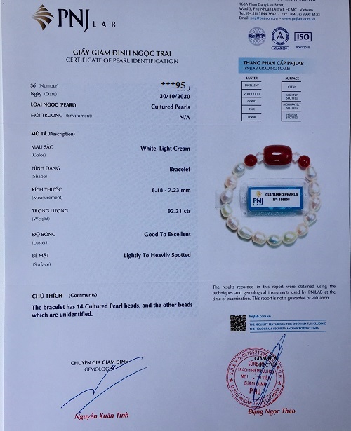 Combo Vòng đeo tay Ngọc Trai Nuôi cấy tự nhiên đính đá Cẩm Thạch, Tặng kèm hộp Lót Nhung Gấm