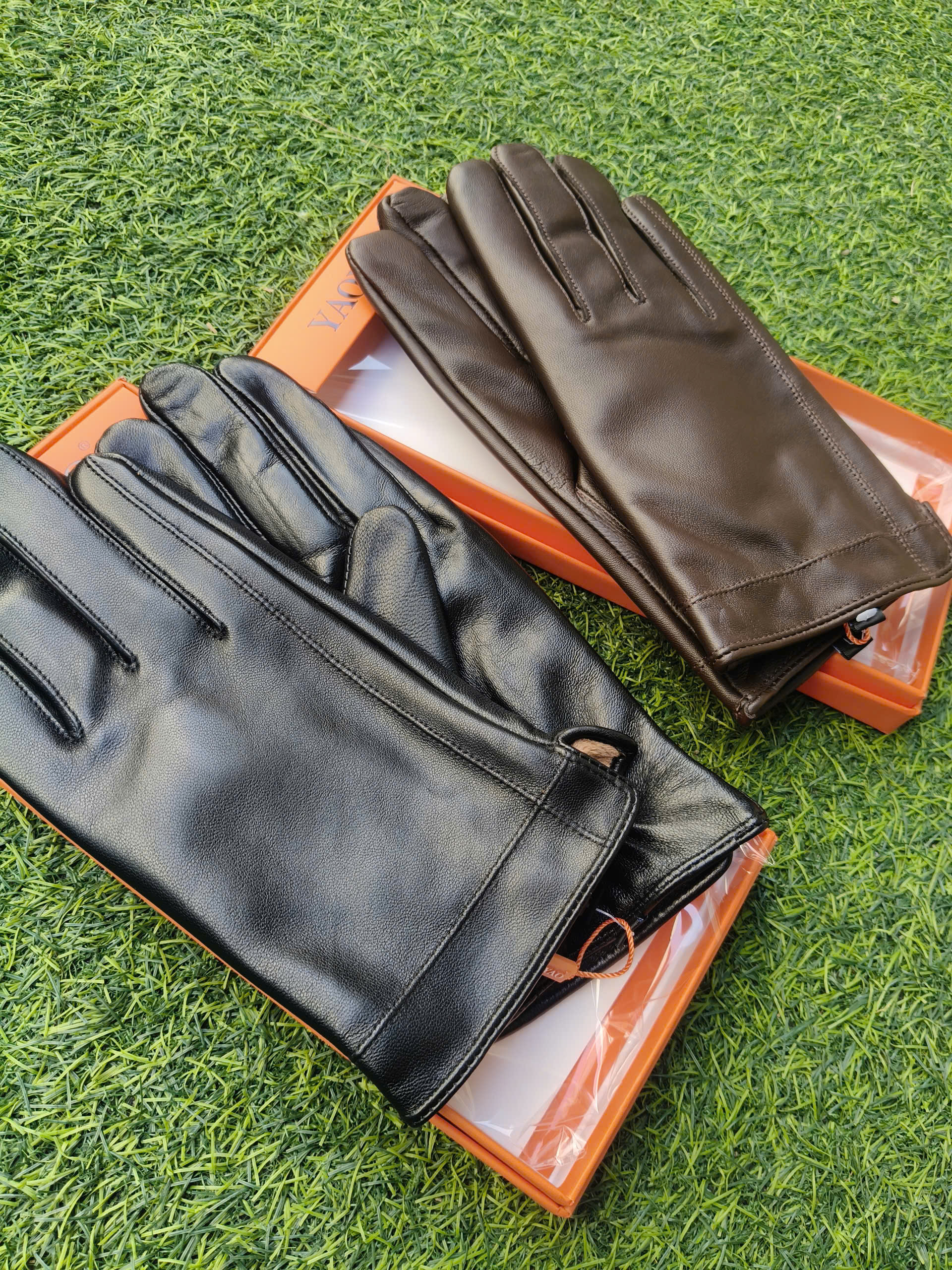 Bao tay da nam BHY8717 Găng tay nam da cừu. thoải mái lái xe, Lót lông giữ ấm