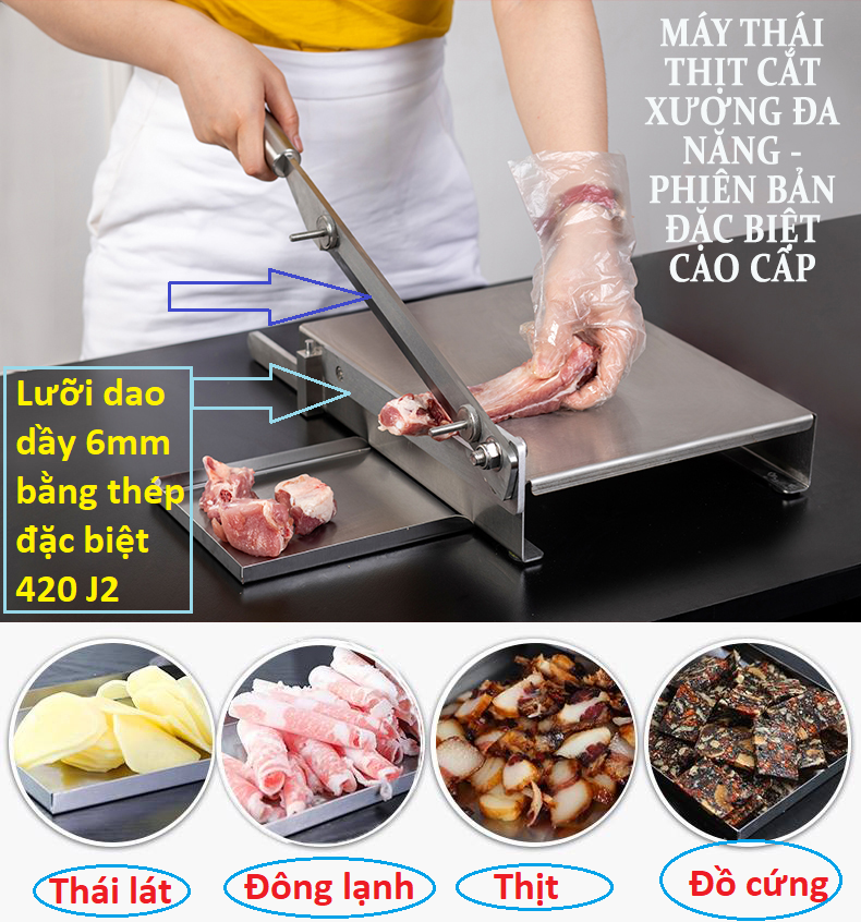 máy thái thịt đông lạnh, cắt xương đa năng cầm tay hàng chính hãng cookeasy. bản dao chặt gà đặc biệt ce800 8