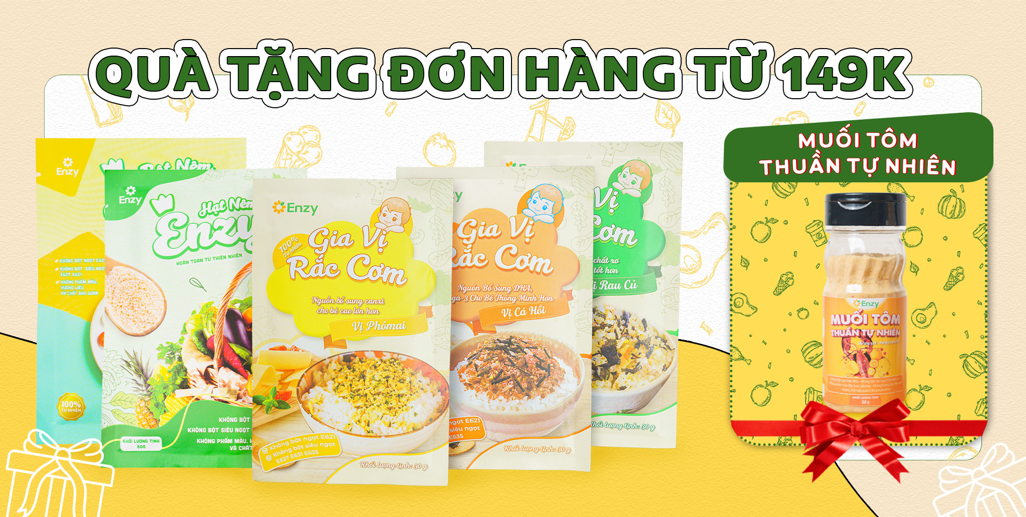 combo 3 gói gia vị cho bé, 1 gói hạt nêm ăn dặm, 1 hạt nêm thuần chay 8