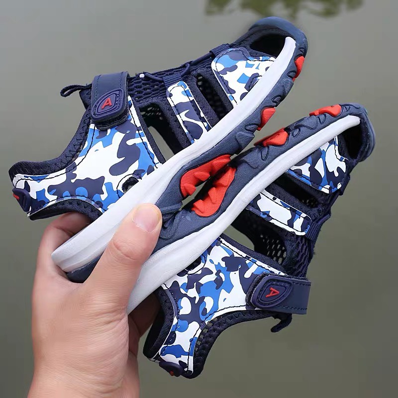 Sandal rọ cho bé trai cao cấp 4 - 12 tuổi siêu nhẹ quai dán thời trang phong cách Hàn ST47