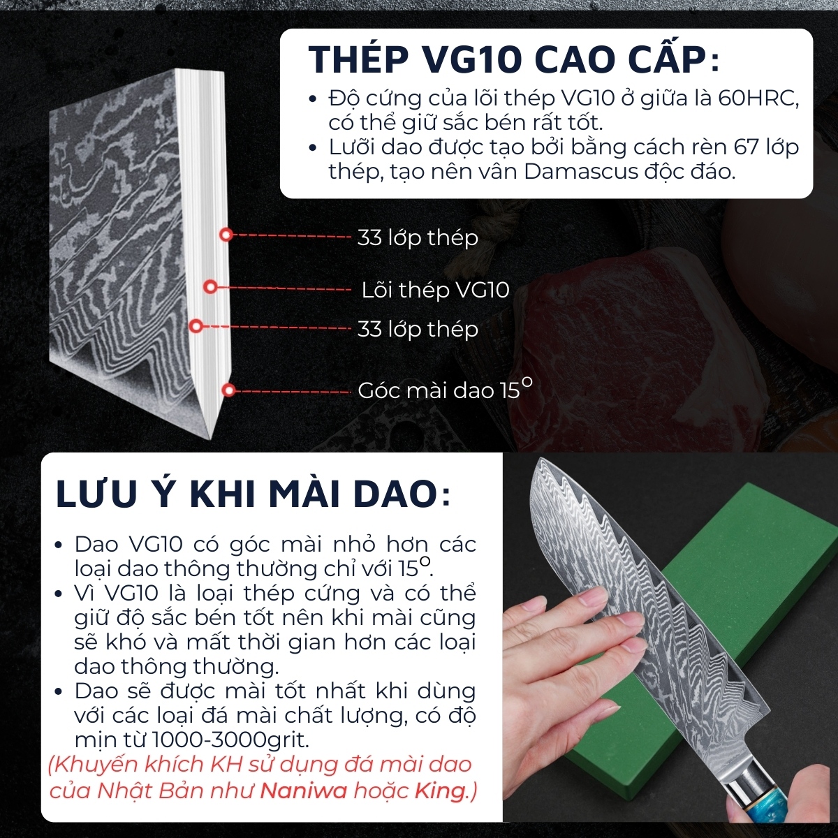 Dao nhà bếp thái đa năng DandiHome thép cao cấp