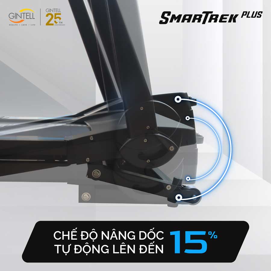 Máy chạy bộ SmarTrek Plus nâng dốc đến 15%