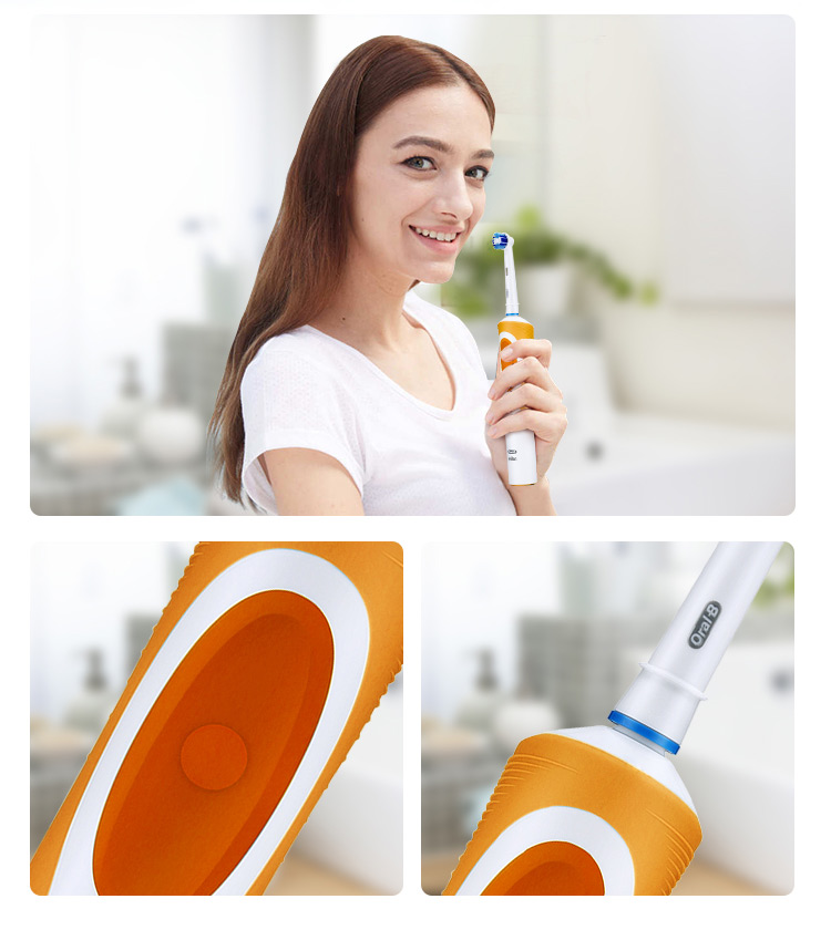 Braun Oral B (Oral-B) electric toothbrush adult 2D sonic vibration (with brush head *1) vitality orange D12