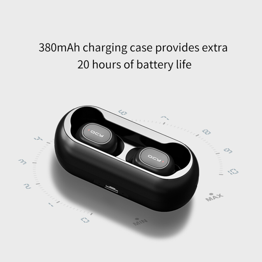 Xiaomi QCY T1C Youth Version Mini Dual V5.0 Wireless Earphones BT Earphones 3D Stereo Sound Earbuds with Dual Microphone and Charg
