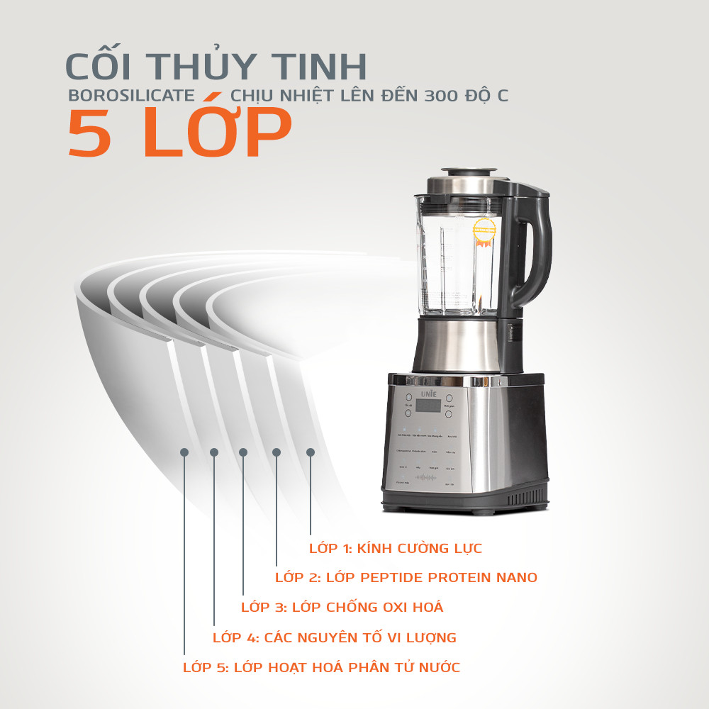 Máy làm sữa hạt xay nấu UNIE V8S công suất 1800W dung tích 1.75L - Hàng chính hãng