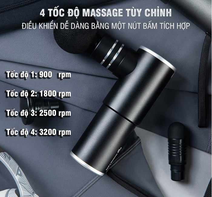 súng massage cầm tay booster mini 2 - cảm biến lực đấm thông minh ai 5